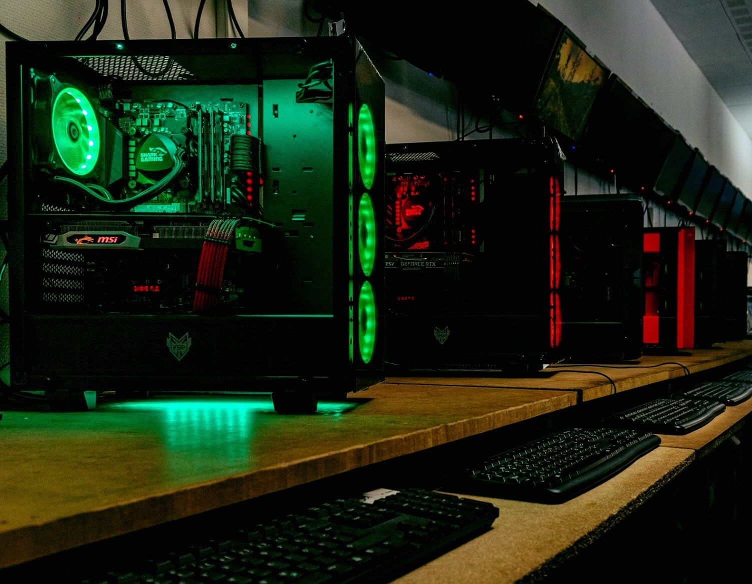 SharkGaming Computers on the work bench